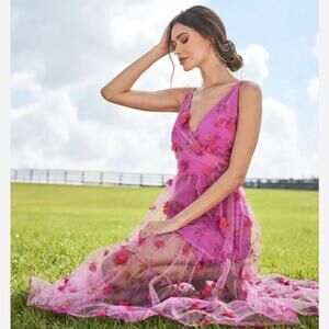 Dress the Population Floral Sleeveless Pink Dress XS